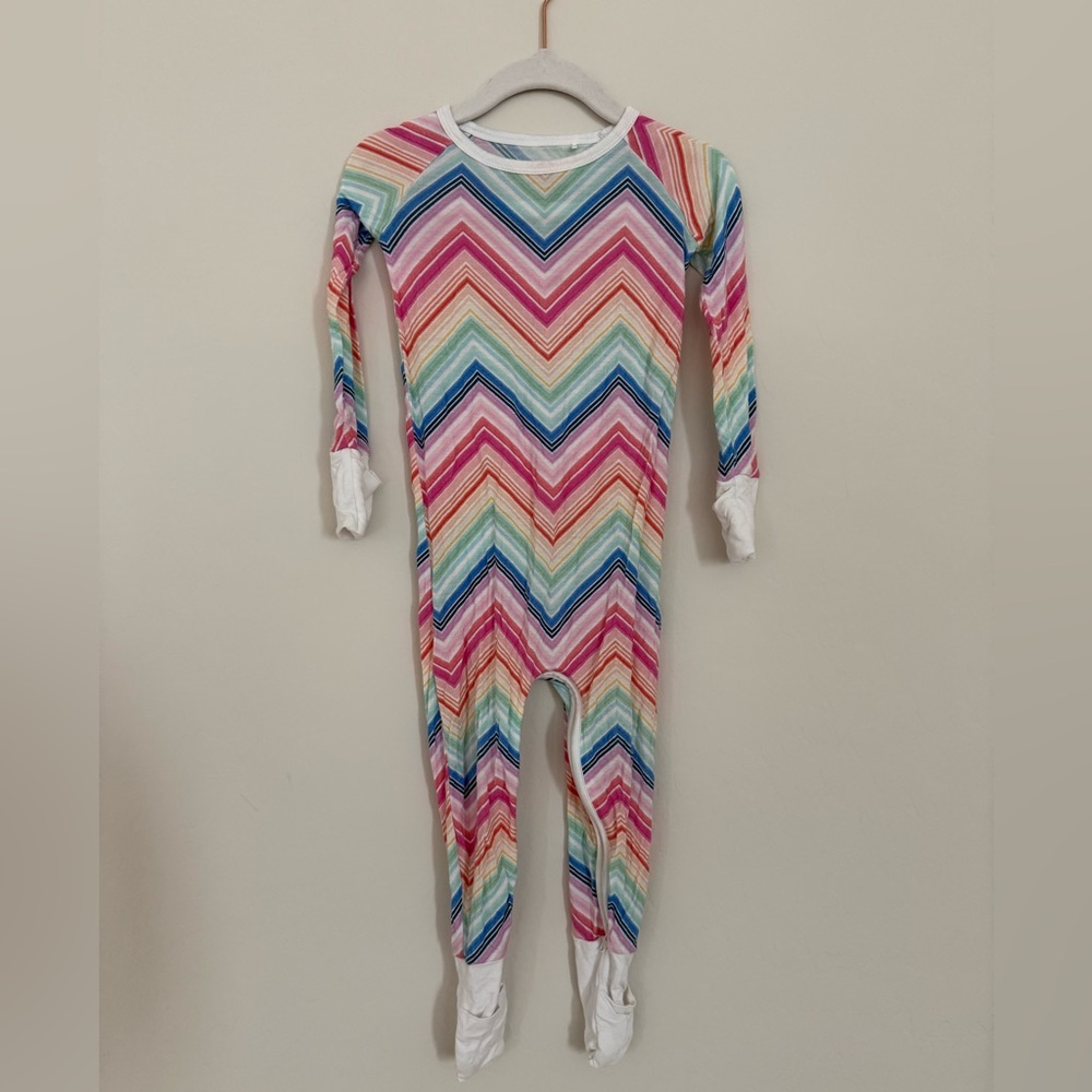 Little Sleepies Rainbow Chevron Crescent Zippy 12-18mo